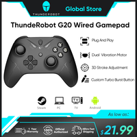 ThundeRobot G20 Wired Vibration Gamepad Joystick Controller for Windows PC STEAM TV Game Controller Joypad