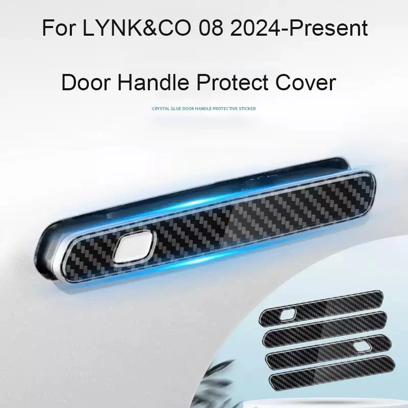 4 PCS Car Drip Glue Door Handle Cover Anti Scratch For LYNK&CO 08 2024-Present Auto Exterior Decorat Sticker Accessories