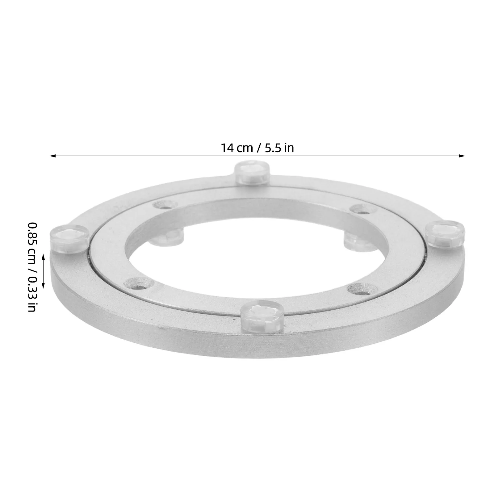 5.5in Aluminum Swivel Turntable Base Heavy Duty Silver Alloy Smooth Rotation Silent Bearing for Display Photography Table Base