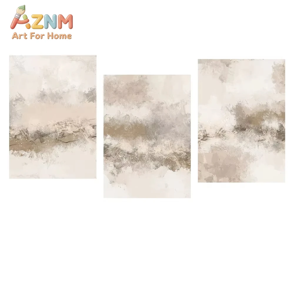 1/3Pcs Scandinavian Minimalist Wall Art Neutral Abstract Can