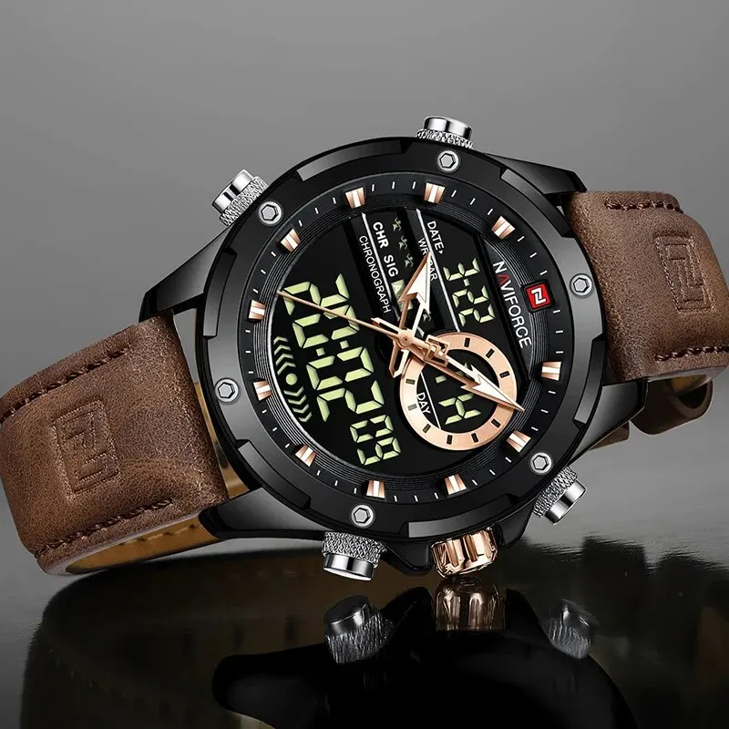 NAVIFORCE Digital Men Military Watch Waterproof Wristwatch LED Quartz Clock Sport Watch Male Big Watches Men Relogios Masculino