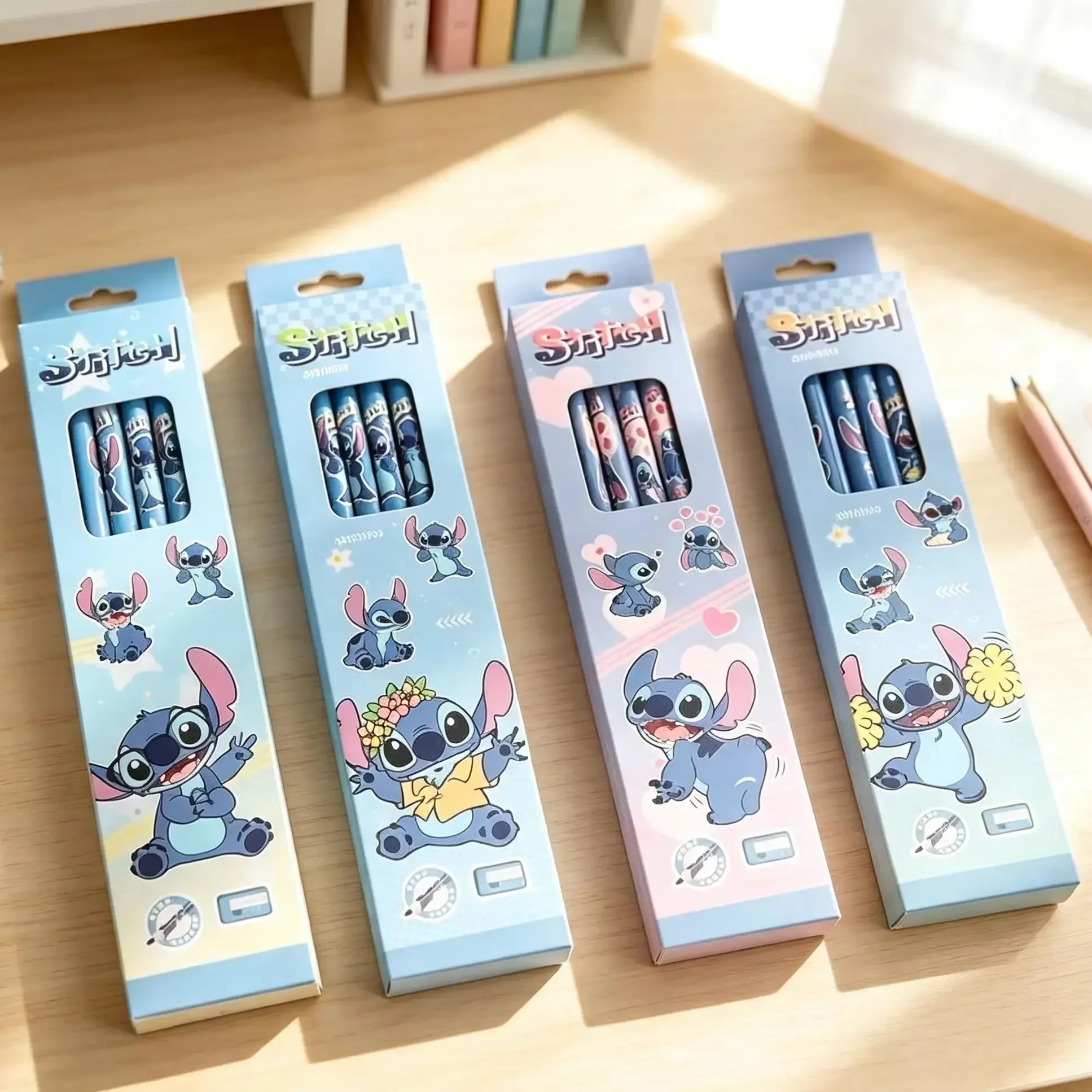 12pcs Disney Stitch Pencils, 2B Wooden Children's Writing Pencils, Drawing Pencils, School Gifts, Stationery Supplies
