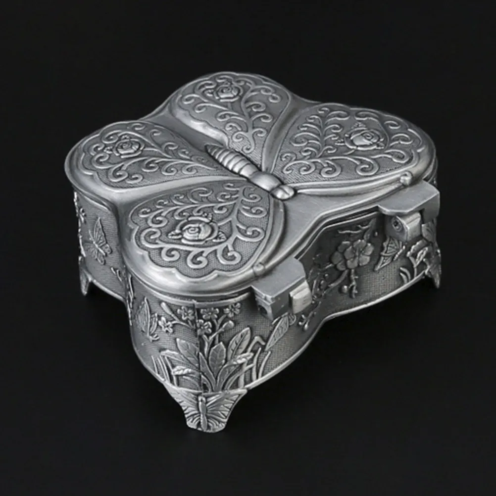 

Vintage Jewelry Box Butterfly Shaped Alloy Trinket Box for Small Jewelry Storage Desktop Decor Gift for Women