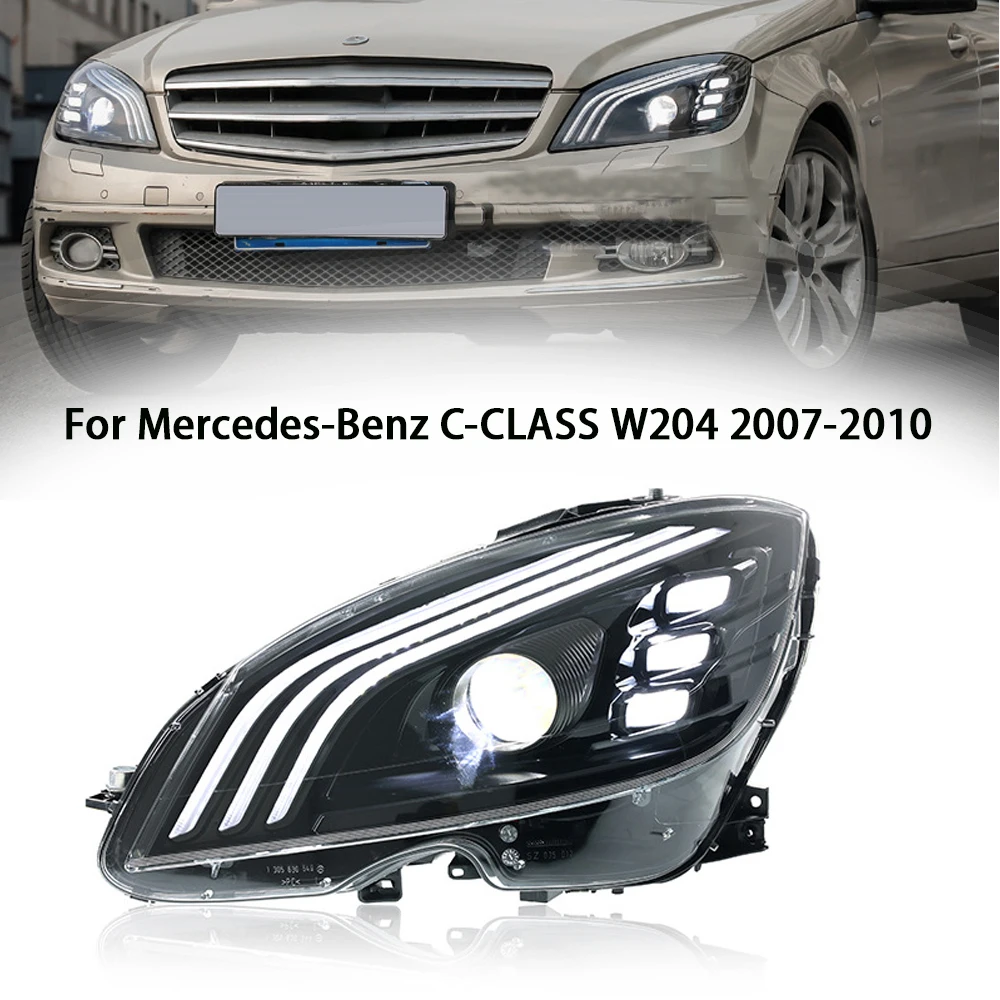 

Автомобильные аксессуары для Mercedes Benz C Class головная МОДЕЛЬ 2007-2010 W204 головная фара Benz C300 головная фара C200 C260 динамический сигнал поворота