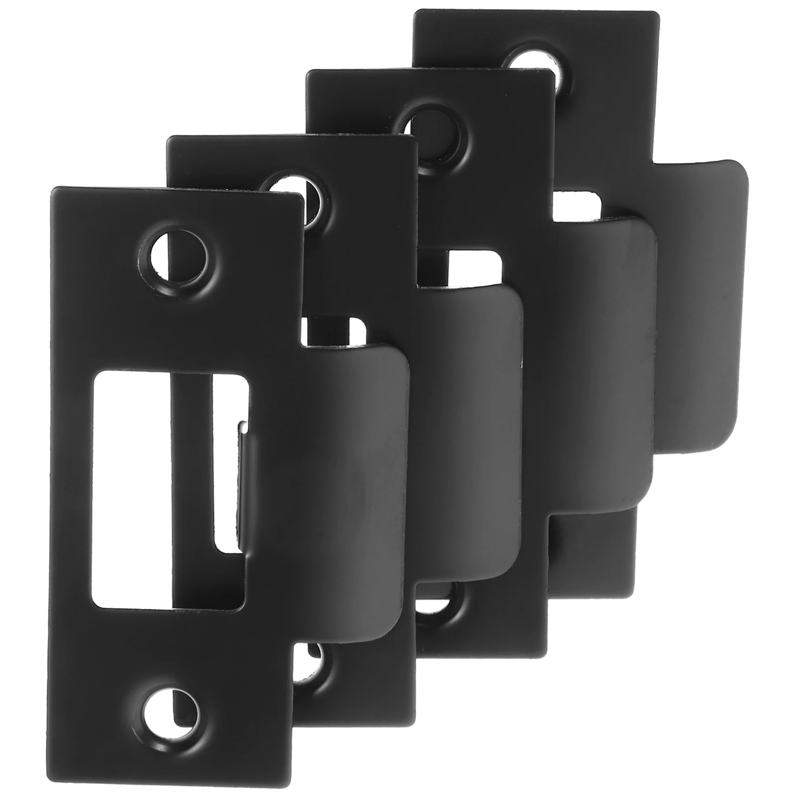 

4 Pcs Cam Block Door Hole Cover Plate Deadbolt Installation Kit Black Handles Kick Front Covers Reinforcement Strike Extender