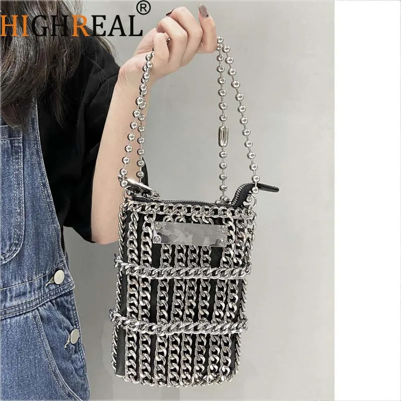 

Fashion Casual Style New Network Women's Bag Mobile Phone Bag Chain Shiny Slice Bling One Shoulder Crossbody Bag Small Bag