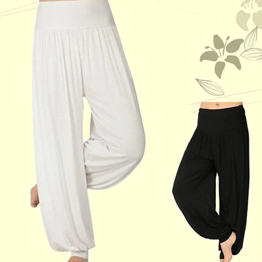 Pantalones bombachos de Yoga para mujer, ropa deportiva Vintage, pantalones largos sueltos, Pantalones anchos deportivos bohemios para danza del