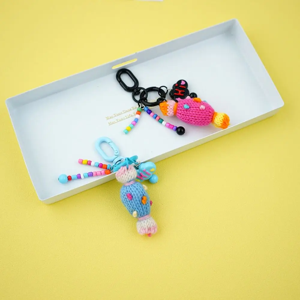 Карамельные шерстяные карамельные брелоки, брелок для ключей, подвеска для автомобиля, шерстяной мультяшный карамельный брелок для ключей, подарки для девушек