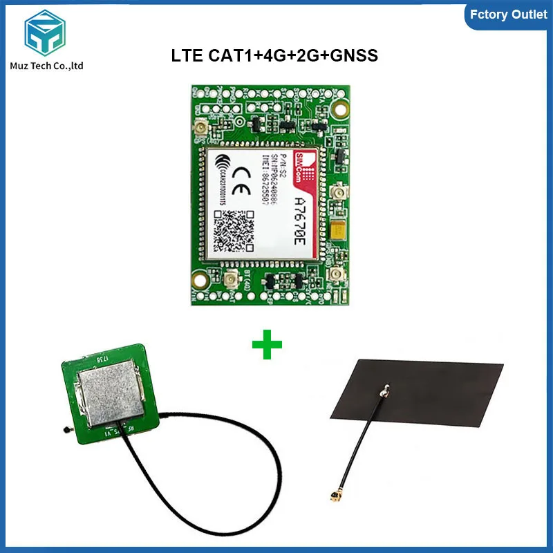 SIMCOM A7670E-FASE A7672E LTE CAT1 Module Core Board 4G 2G Support GNSS Development Kits with Antenna Breakout Kit for Europe