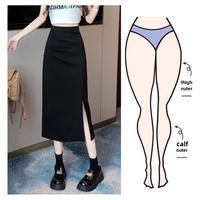 New Style A- line Skirt Long Dress Side Slit Pleated Skirt Women' High-waist Spring Autumn Medium-length 2024