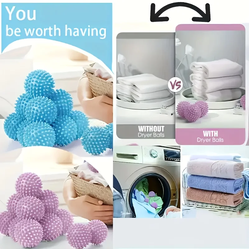 4pcs Reusable Laundry Laundry Balls Hair Remover Wrinkle & Knot Softener Plastic Wash Cycle Helper Suitable for Washing Machines