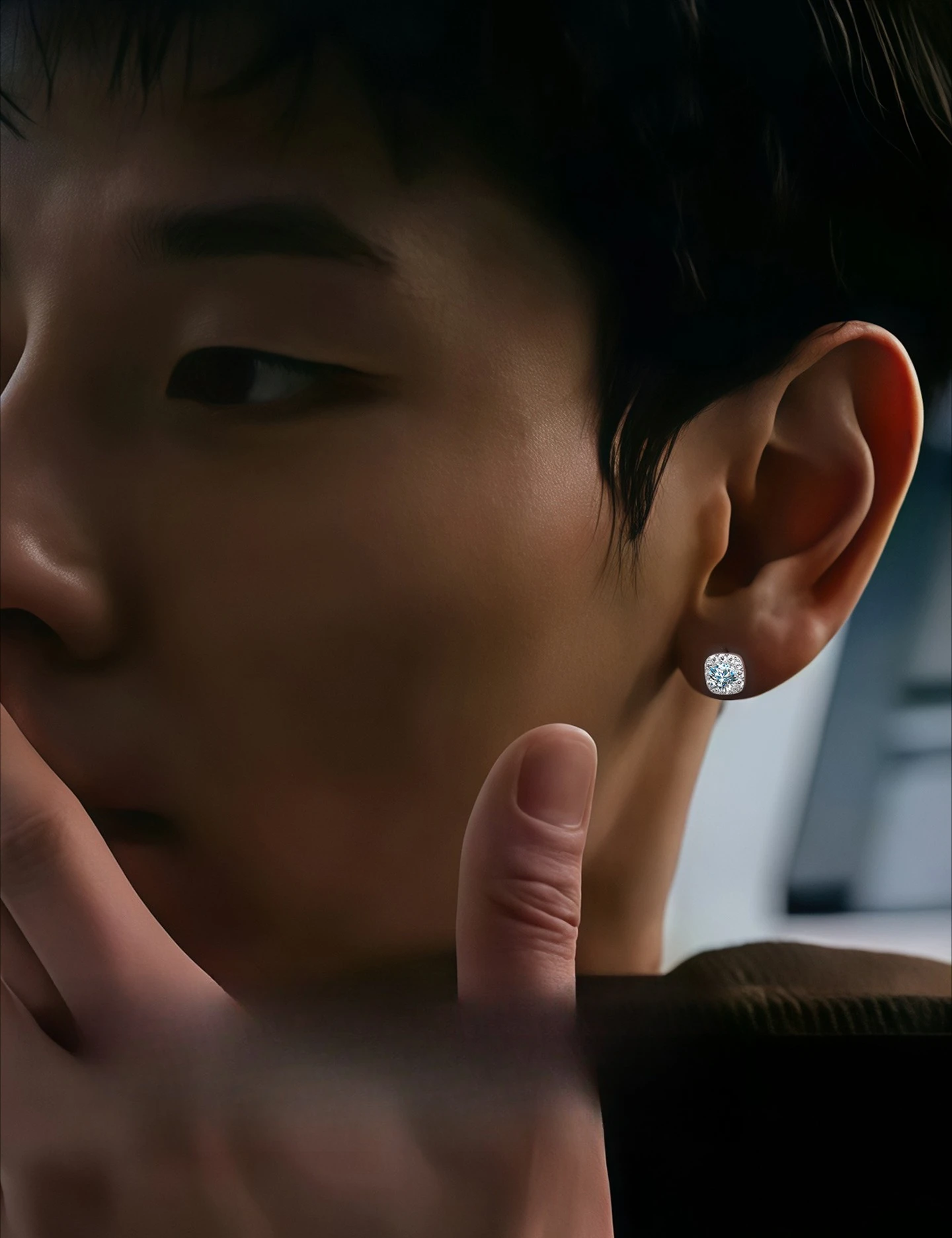 

Классические квадратные серьги-гвоздики с муассанитом и бриллиантами для мужчин, стерлинговое серебро 925 пробы, модные модные ювелирные изделия