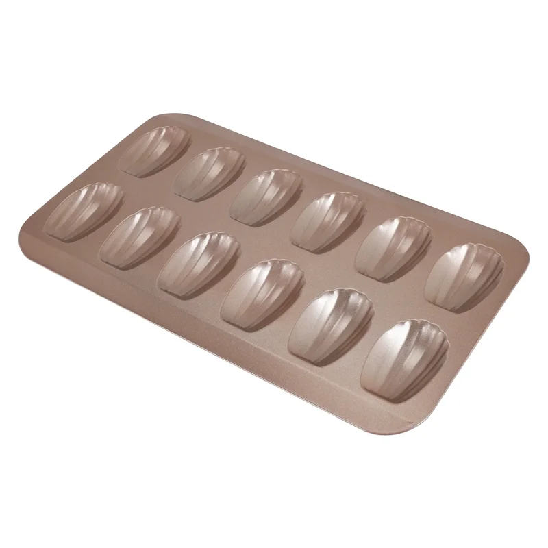 AT59 12Cup Shell Shaped Nonstick Madeleine Pan Carbon Steel Mold Baking Mould Tools