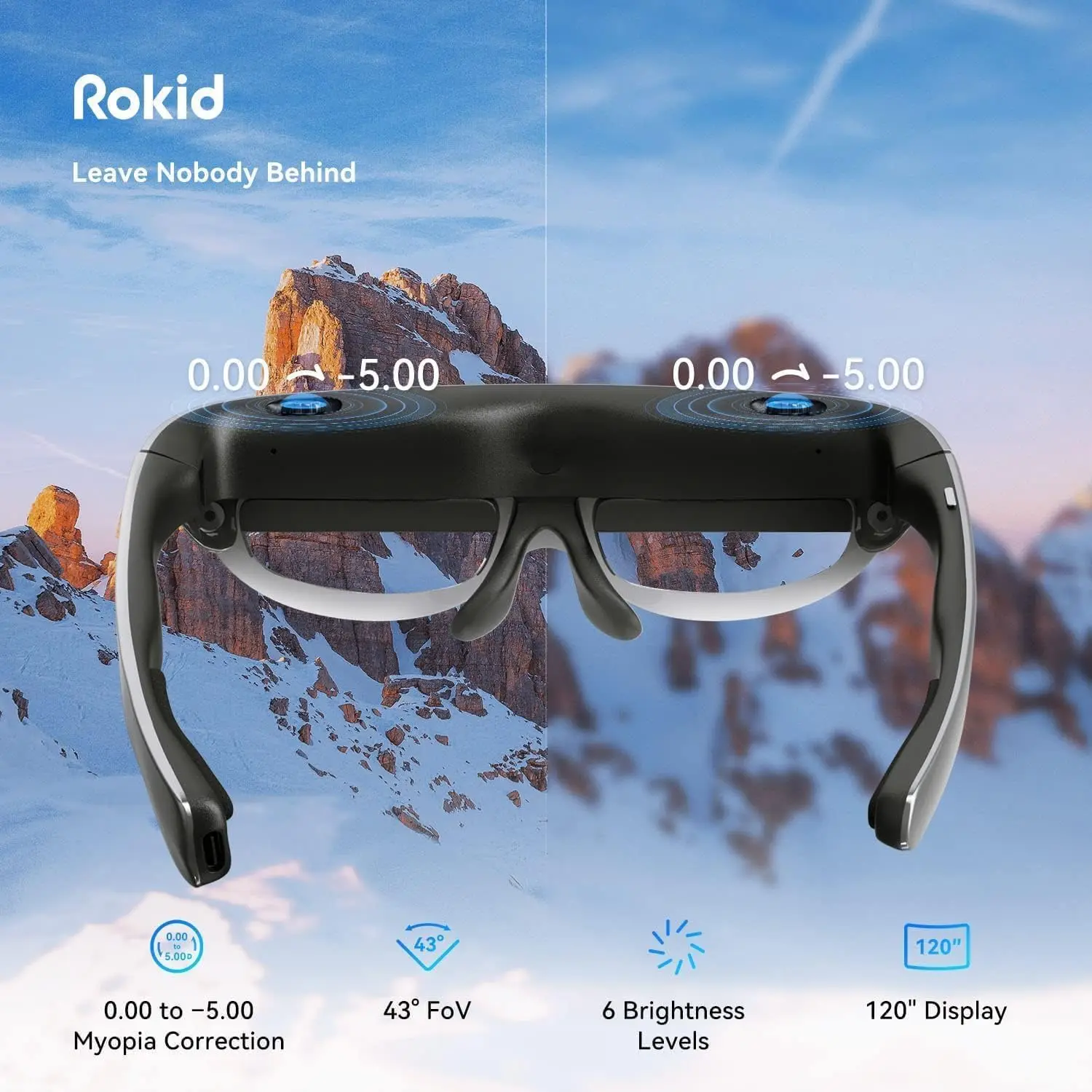 Rokid Air 3D ARแว่นตาพับVRสมาร์ทแว่นตา 120 นิ้วหน้าจอ 1080P OLED Dual Displayเกมหน้าแรกดูอุปกรณ์
