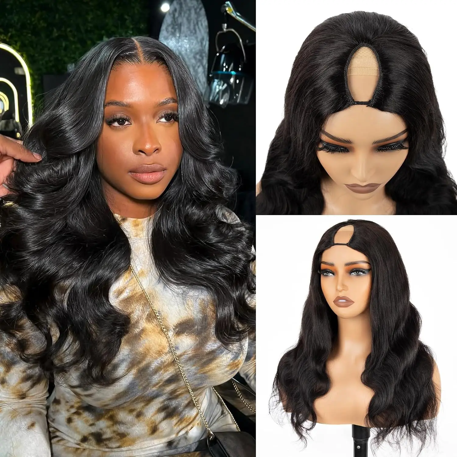

250 Density V Part Wig Human Hair Body Wave Upgrade V Part Wig Machine Made V Part Wig Human Hair Wig Remy Hair Daily