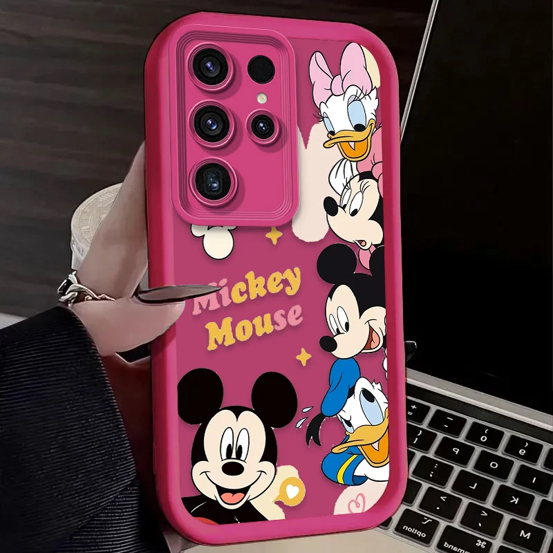 حافظة ديزني ميكي ميني لهاتف سامسونج جالاكسي S24 S25 S23 Ultra S22 S21 Plus FE A36 A56 A26 A16 A06 A15 A25 A35 A55 5G غطاء خلفي
