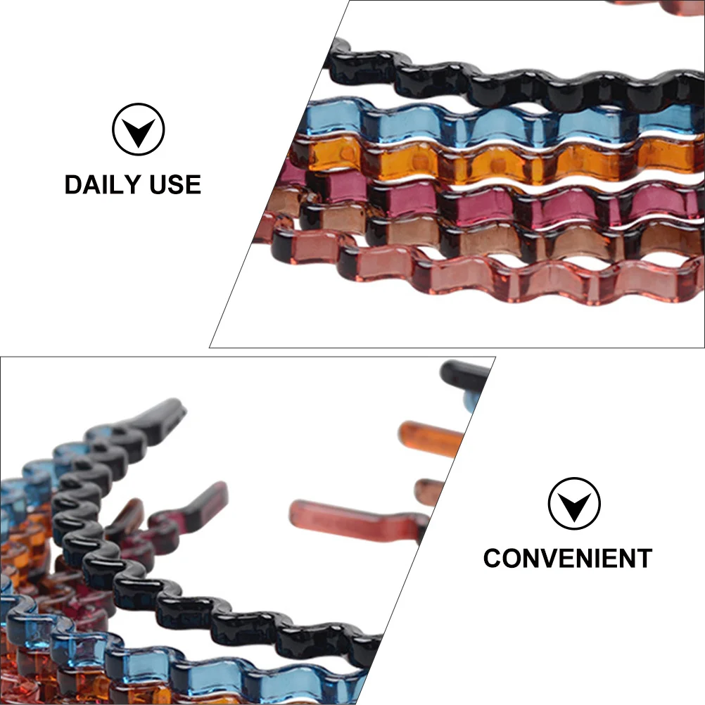 6 قطعة عقال الراتنج تصميم موجة بسيطة تفاصيل جيدة الاستخدام اليومي الاستحمام غسل الوجه ماكياج متنوعة النساء عقال