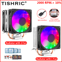TISHRIC Cooling CPU Cooler Fan PWM 3Pin RGB Air Cooler Processor Cooler PC Intel LGA 1150 1151 1700 1200 AMD AM3 AM4 Radiator