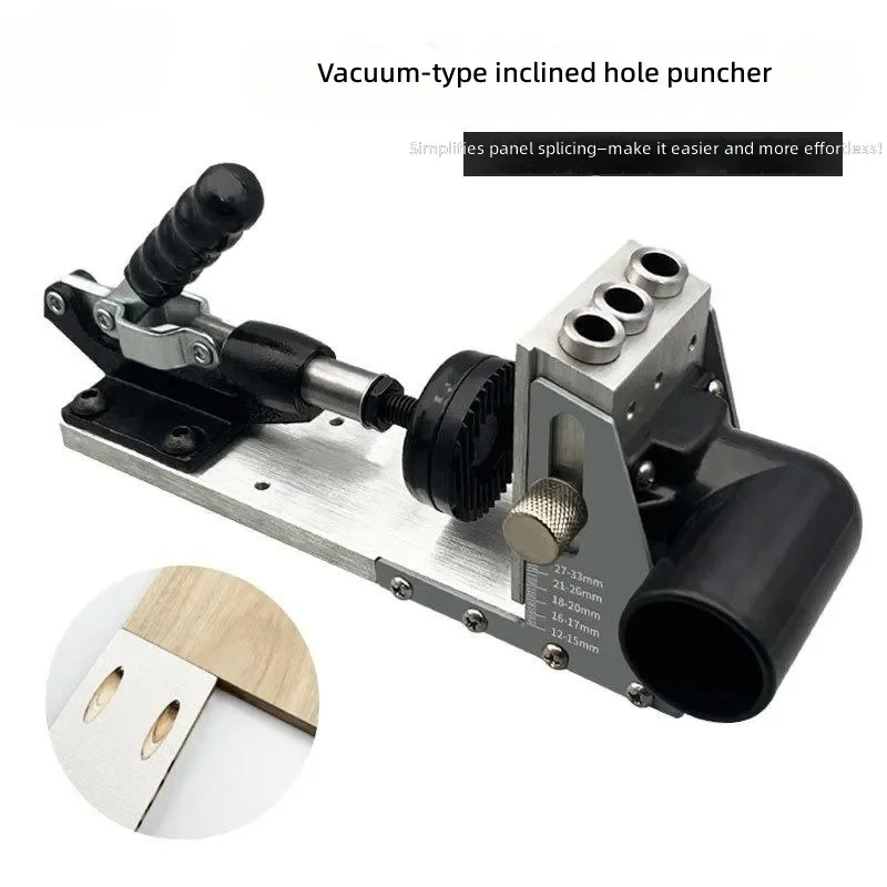 15 Degree Pocket Hole Jig Kit Angled Drill Guide Woodworking Jig with Dust Collection System for DIY Furniture Building Stable