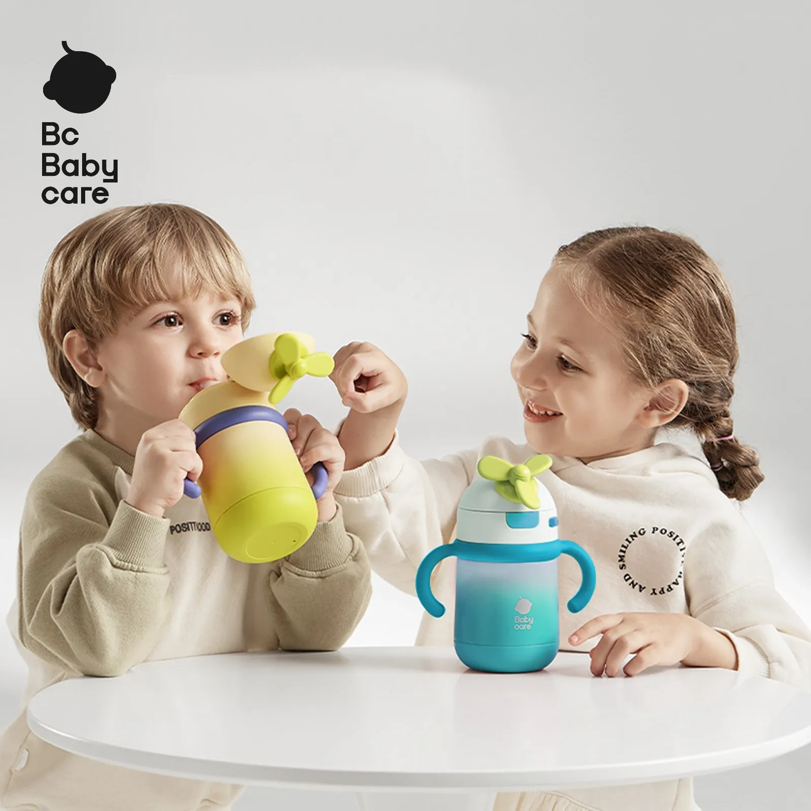 

Bc Babycare 300 мл/10 унций бутылка для воды из нержавеющей стали, украшение ветряной мельницы для малышей, герметичная, 12 часов, сохранение тепла/холода, термобелье