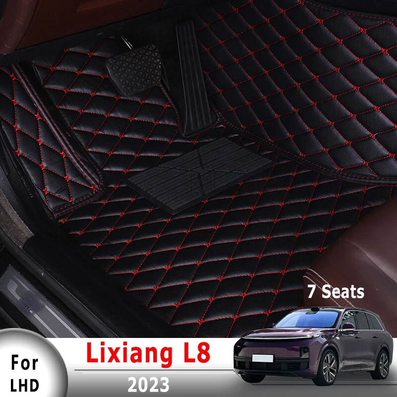 

For Li Lixiang L8 2023 (7 seats) Car Floor Mats Rugs Auto Interior Carpets Styling Automobiles Pads Accessories Leather Parts