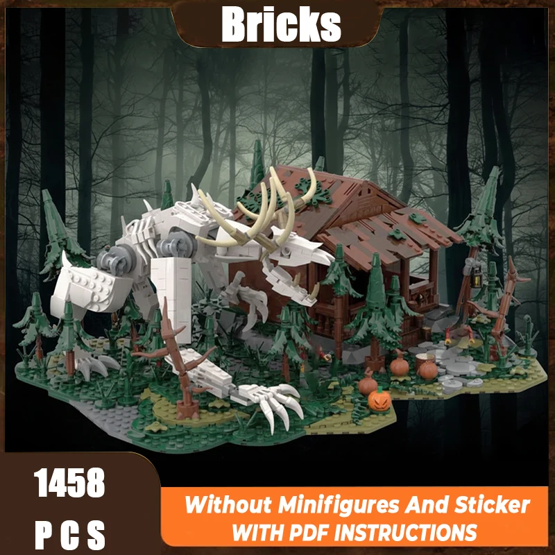 

Boutique New MOC Building Blocks Movie Scene Model Wendigo Forest Wooden House Modular Children's Toy DIY Assembly Set