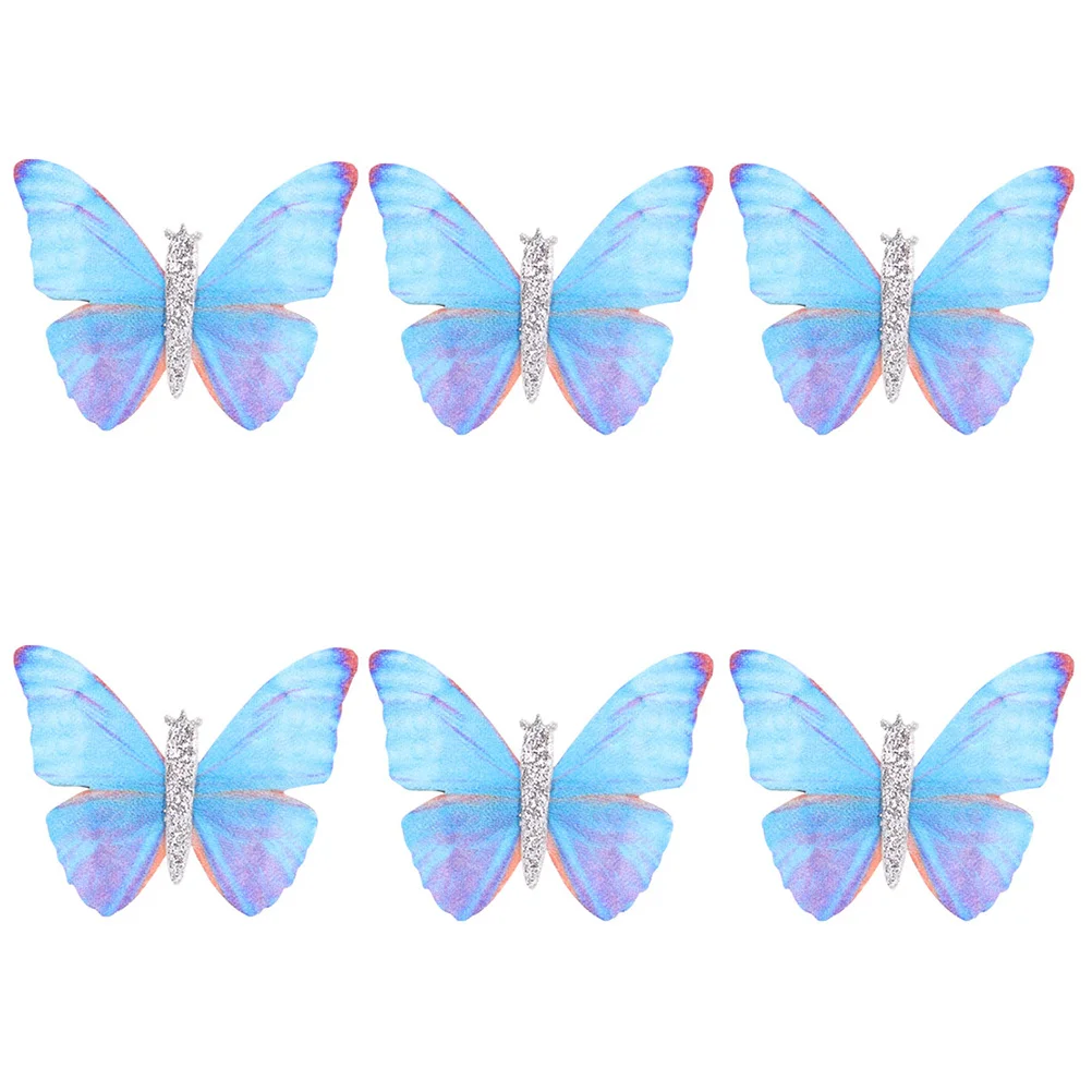 

6pcs Butterflies Hair Clips Blue Purple For Women Girls Creative Design Comfortable Hairpins Accessories Party Gift Hair Clips