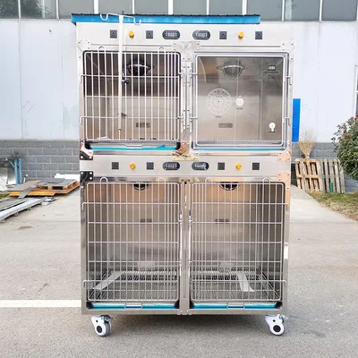 EUR PET Best Sale Veterinary Instrument Icu Stainless Steel Veterinary Cages  Cage For Dog Cat  Clinic