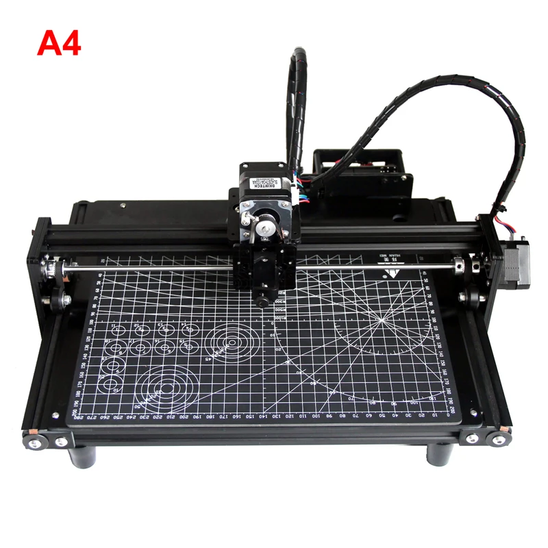 DIY Disassembled LY A4 Frame Pulley Type Pen Drawing Robot Machine Lettering XY-plotter Step Motor Version Support Laser Kit