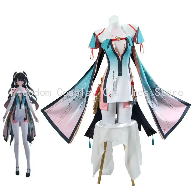 

Игра Wuthering Waves Косплей Zhezhi Костюм Платье Униформа Лолита Головные уборы Очки Реквизит для Хэллоуина Вечерние наряды с