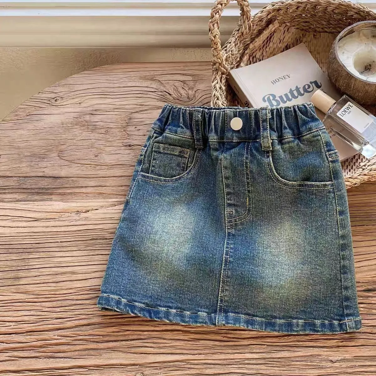 

Girls' Summer Denim Skirt 2025 Summer Dress New Mid to Large Children's Thin Versatile Half length Skirt
