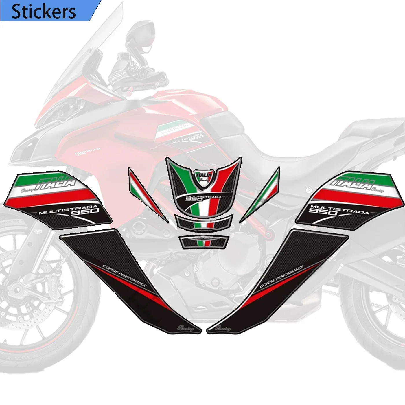 

Protector Tank Pad Grips Decals Gas Fuel Oil Kit Knee For Ducati MULTISTRADA 950 S