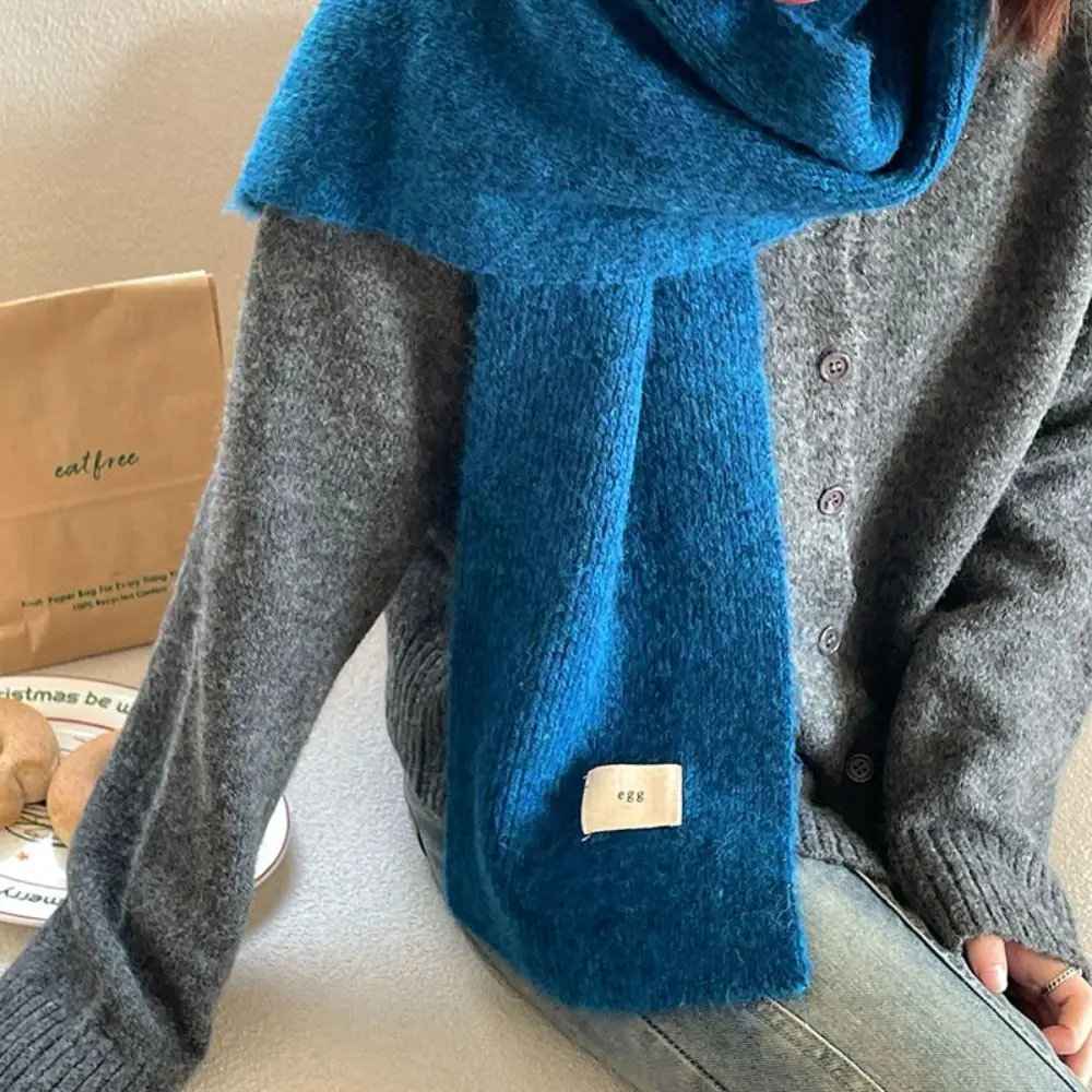 

Роскошный однотонный женский шерстяной шарф, шерстяной вязаный теплый шарф из мягкой пряжи, утолщенная шаль, шарф, аксессуары для одежды