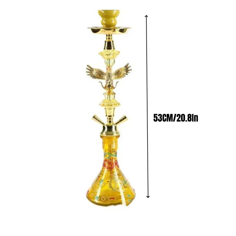 Arab Eagle Hookah Shisha Set Glass Narguile Complete Kit with Single Hose Chicha Bowl Water Pipe for Herb Smoking Accessories