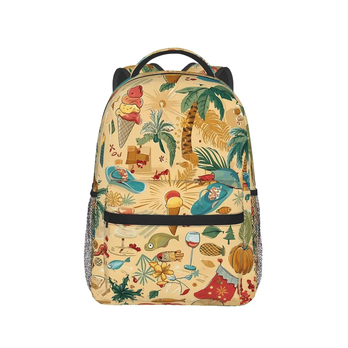 

Beach Coconut Sandcastle Backpack Hot Sale Daypack Large Capacity Children BookBag School Bag Shoulder Bags for Men Women