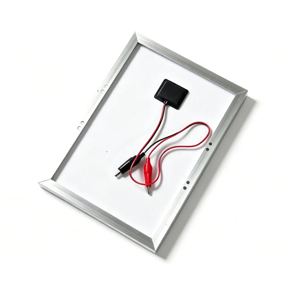10W Monocrystalline Solar Panel 12V Output With For Alligator Clip Leads For Automotive And Marine Battery Applications