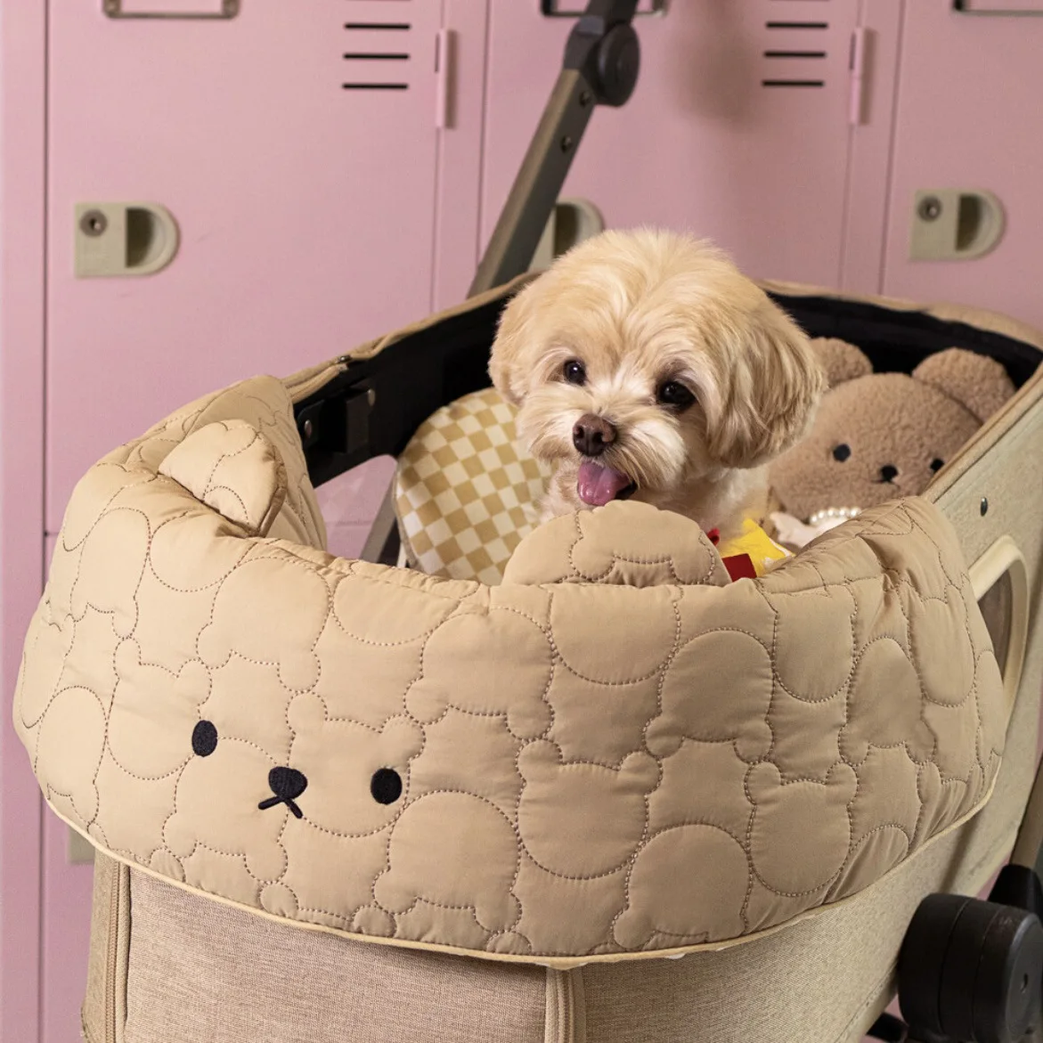 

Magnetic Attraction Pet Dog Stroller Cover, Front Cover Cozy Cotton Puppy Stroller Accessories,Edge Cover Dirt-proof/ Washable