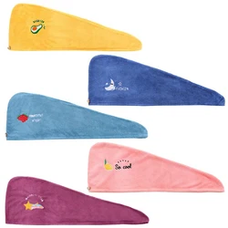 Magic Microfiber Shower Cap Embroidery Towel Bath Hats Dry Hair Cap Quick Drying Soft for Lady Turban Head