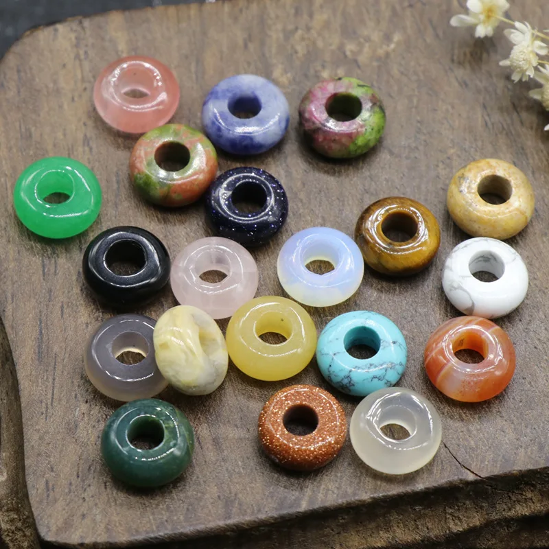 10Pcs Natural Stone Big-Hole Beads Abacus-Beads DIY Plaiting Necklace Bracelet Accessory Wholesale