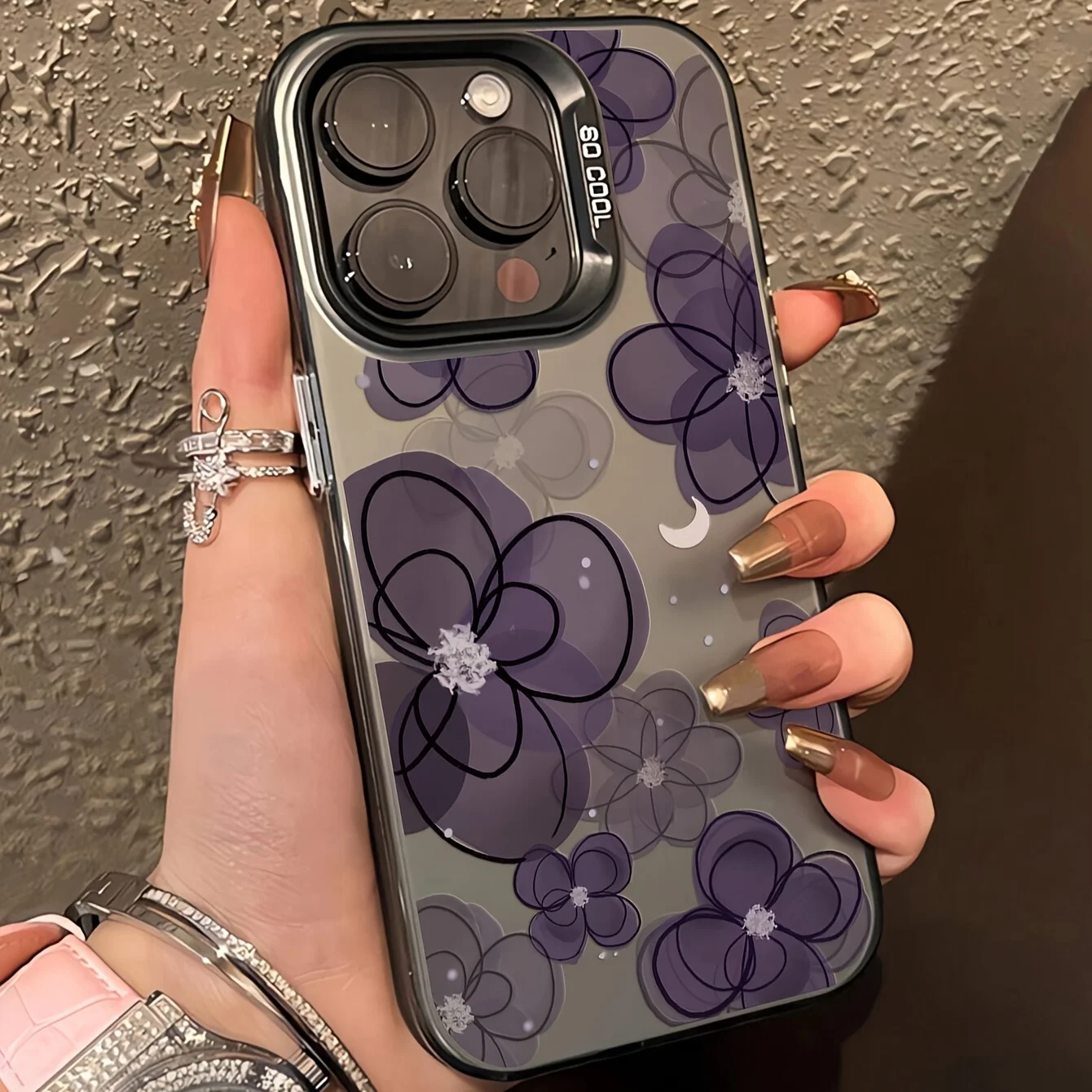

Floral Fashion phone case for iPhone 16 15 14 13 12 11 Pro/ Max/Plus shock-proof rear cover anti-fingerprint