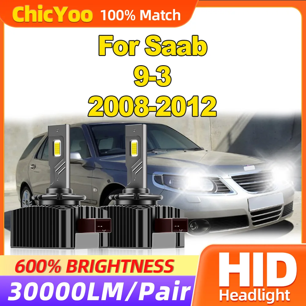 

30000LM HID Xenon Headlamps 120W High Power LED Car Lights 6000K White Turbo Auto Lamps For Saab 9-3 2008 2009 2010 2011 2012