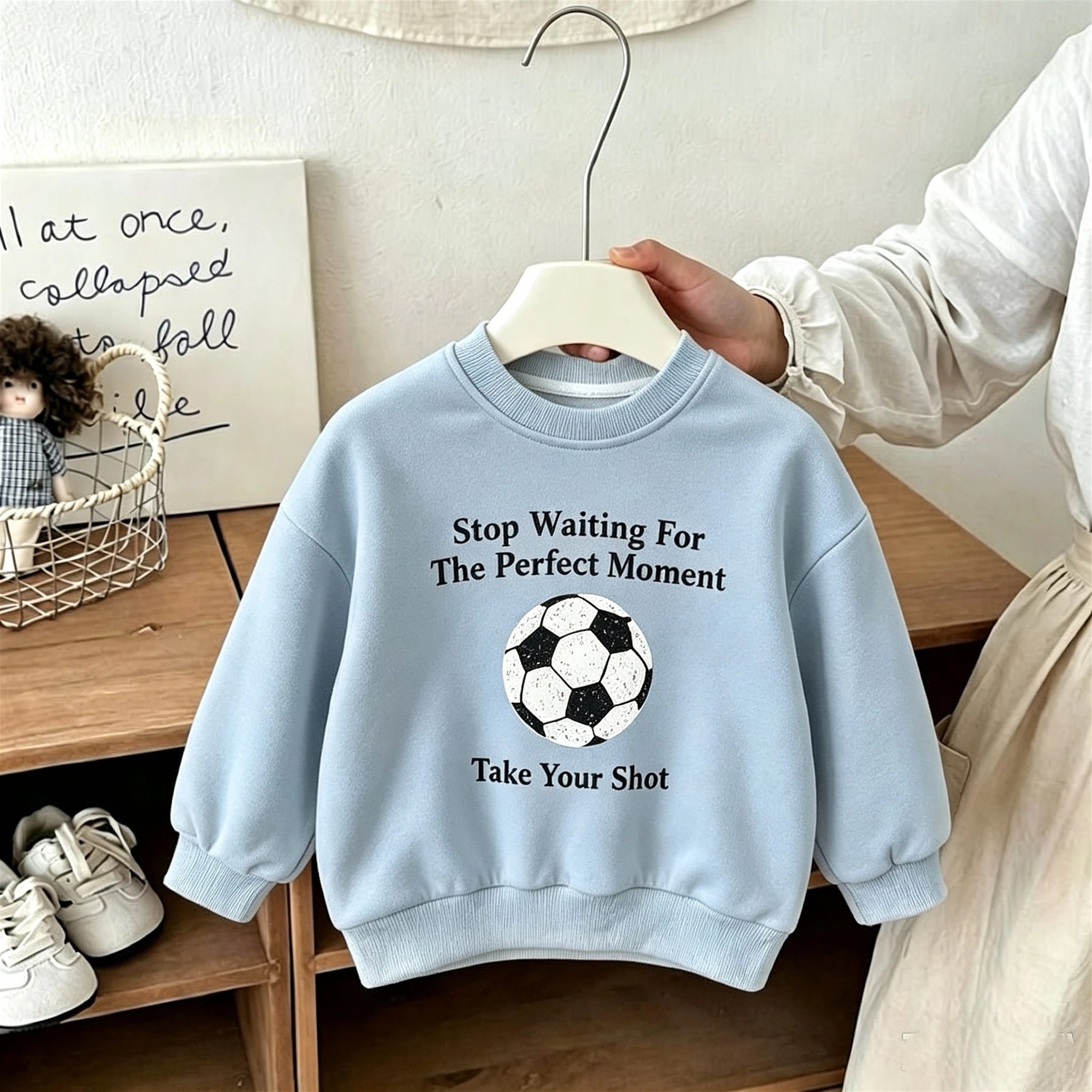 6m-6y Kids Clothing Printed Fashion Ball Boys Sweatshirt Autumn Long Sleeve Tops Crewneck Hoodie Children's Wear Thin Sweater