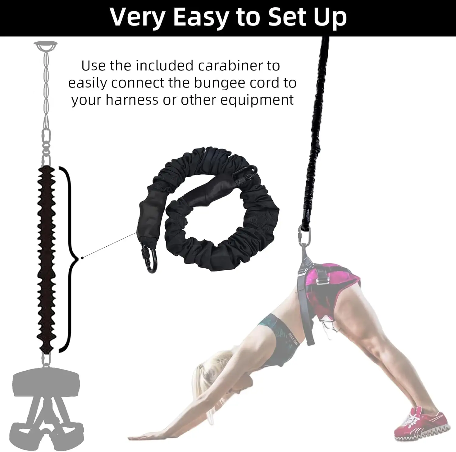 Heavy Duty Bungee Fitness Cord, Suspension Fitness Resistance Cord for in the Home Gym Include ONLY 1* Extra Bungee Cord