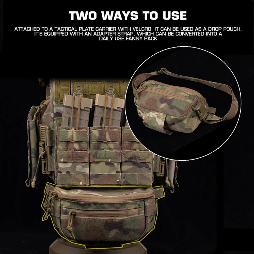 Tactical Chest Rig Drop Dump Pouch  Hunting Airsoft FCPC V5 CR Vest Plate Carrier Storage Shoulder Bag Dual-Purpose