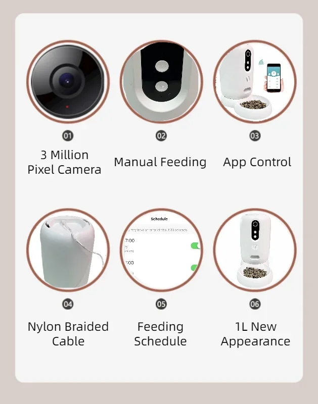 

-2024 amazon new design camera cat food dispenser battery smart dog feeder electric bird automatic pet feeder for small animals
