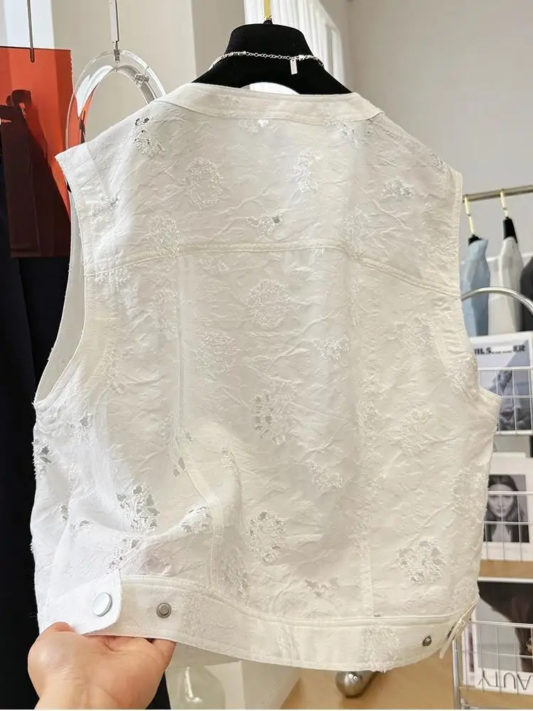 Top da donna 2025 Canottiera elegante estiva da donna Canottiera senza maniche bianca casual alla moda