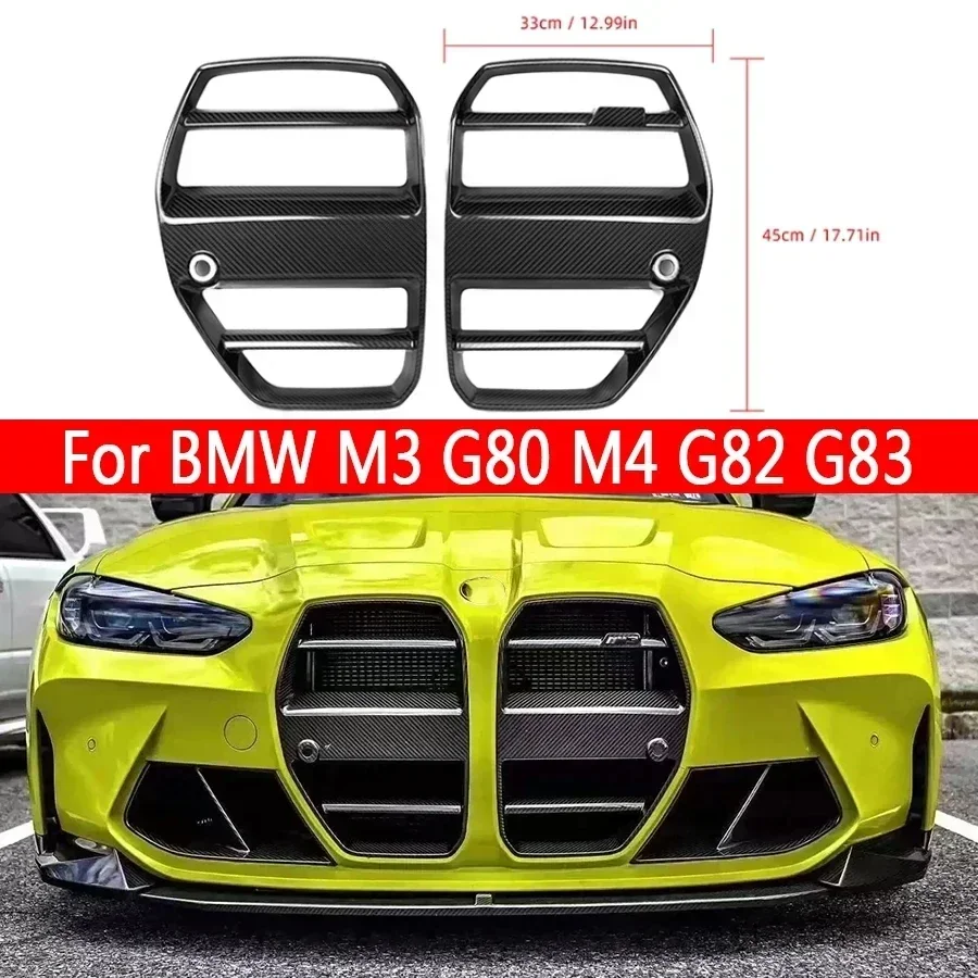 

New! ST Dry Carbon Fibre Racing Grills Front Bumper Air Vent Cover Trim Foglamp Mesh Grill Frame Body Kit for BMW M3 G80 M4 G82