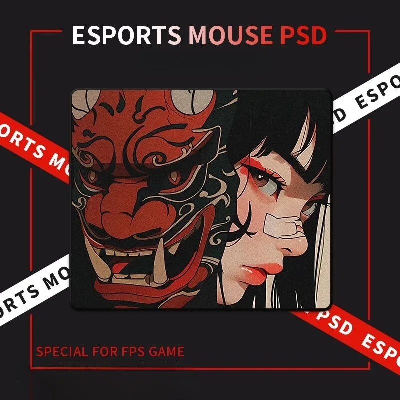 

45x40CM Ultrafine Surface Gaming Mousepad Mask Girl Speed Mouse Pad Gamer E-Sports Mouse Mat Game Professional Premium Desk Mat