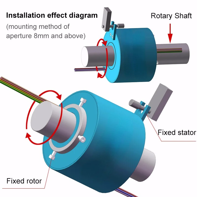 Through Hole Slip Ring 2/6/12/18/24 Channels 2A/5A/10A Current Slipring Hollow Rotate Connector Hole 8-100mm Conductive Rings