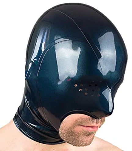 Masque en caoutchouc à capuche en latex pour hommes et femmes, bouche ouverte faite à la main avec maille pour les yeux, olympiques de cosplay d'Halloween sexy